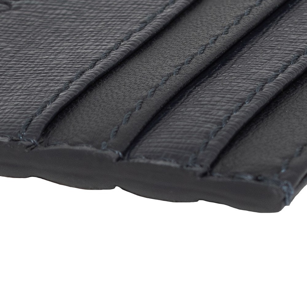 Portacarte di credito unisex vera pelle, portadocumenti tascabile blu